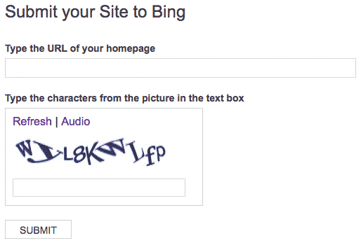 submit your site to bing